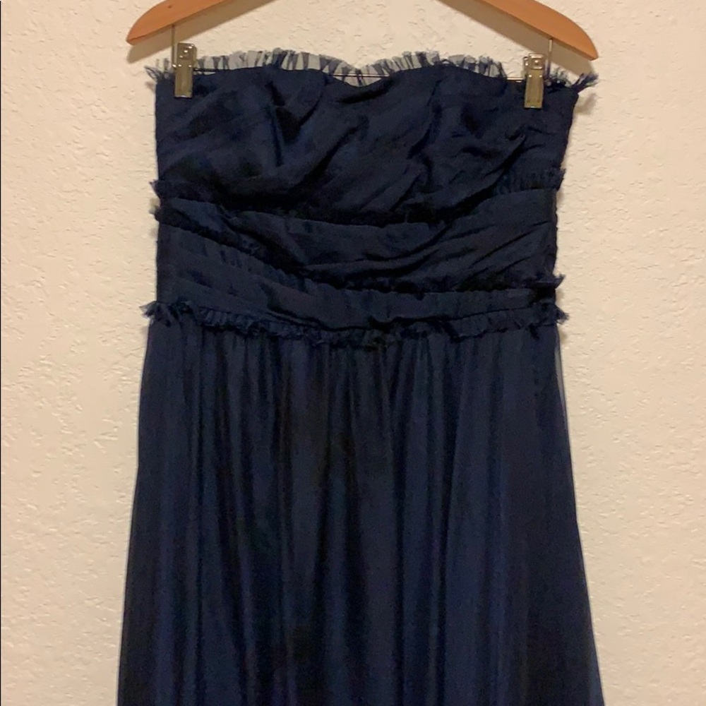 Monique Lhuillier strapless dress, navy, size 12
